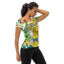 Load image into Gallery viewer, All-Over Print Women&#39;s Athletic T-shirt GOD&#39;S PEACE &amp; LOVE
