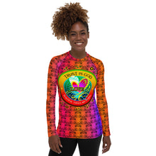 Load image into Gallery viewer, Women&#39;s Rash Guard TRUST IN GOD
