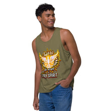 Load image into Gallery viewer, Men’s premium tank top AWAKEN VOICE AND WORD OF HOLY SPIRIT LUKE 12:12
