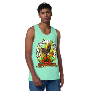 Men’s premium tank top SOAR ON WINGS LIKE EAGLES ISAIAH 40:31