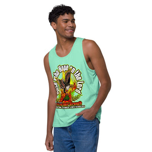 Men’s premium tank top SOAR ON WINGS LIKE EAGLES ISAIAH 40:31