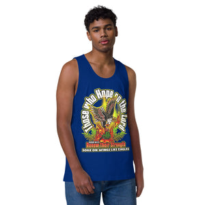 Men’s premium tank top SOAR ON WINGS LIKE EAGLES ISAIAH 40:31