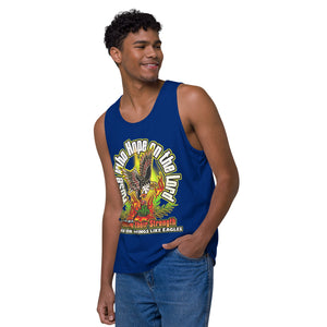 Men’s premium tank top SOAR ON WINGS LIKE EAGLES ISAIAH 40:31