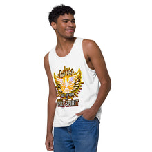 Load image into Gallery viewer, Men’s premium tank top AWAKEN VOICE AND WORD OF HOLY SPIRIT LUKE 12:12
