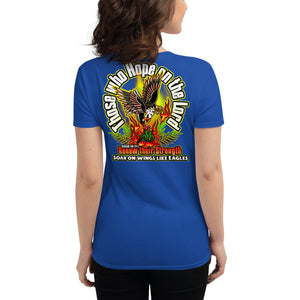 Women's short sleeve t-shirt SOAR ON WINGS LIKE EAGLES ISAIAH 40:31