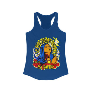 Women's Racerback Tank I AM THE LORD'S SERVANT LUKE 1:38