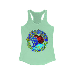 Women's Racerback Tank ORACION REFRESCO DE MI CORAZON