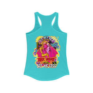 Women's Racerback Tank OUT MY HEAD