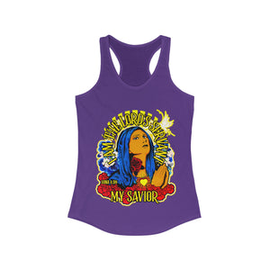 Women's Racerback Tank I AM THE LORD'S SERVANT LUKE 1:38