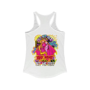 Women's Racerback Tank OUT MY HEAD