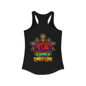 Women's Racerback Tank Blooming In Christ Love