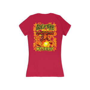 Women's Jersey Short Sleeve V-Neck Tee God's Fire