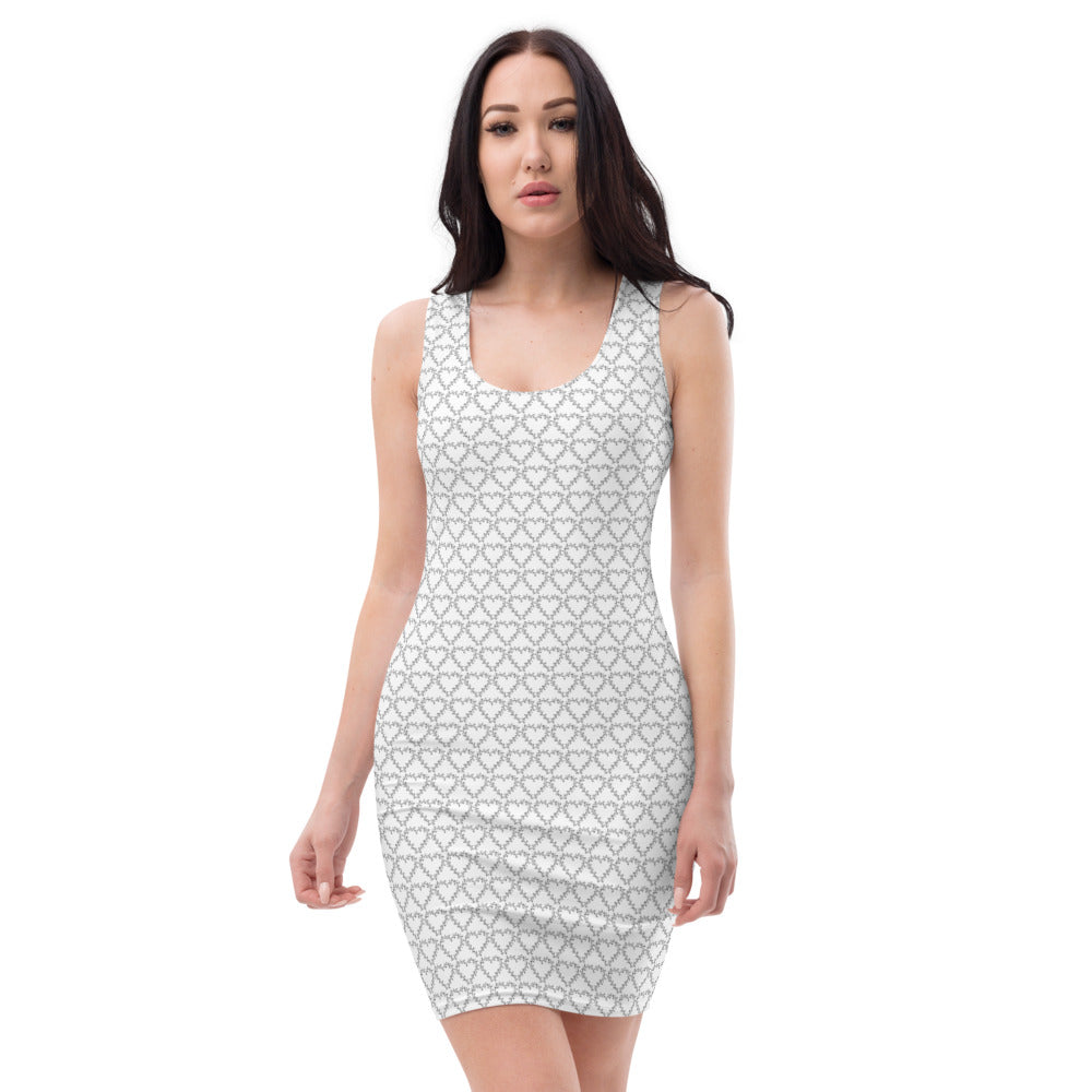 White Frosted Heart Dress