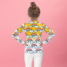 Load image into Gallery viewer, Girl&#39;s Rash Guard Washed Away Rainbows
