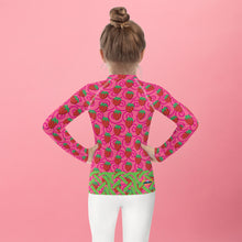 Load image into Gallery viewer, Girl&#39;s Rash Guard Strawberry Swirls
