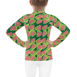 Girl's Rash Guard Hearty Watermelon Love