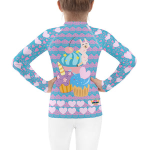 Girl's Rash Guard Cupcake Dreaming