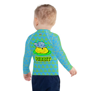 Kids Rash Guard Blue RIBBIT