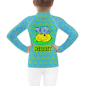 Kids Rash Guard Blue RIBBIT