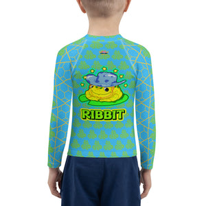 Kids Rash Guard Blue RIBBIT