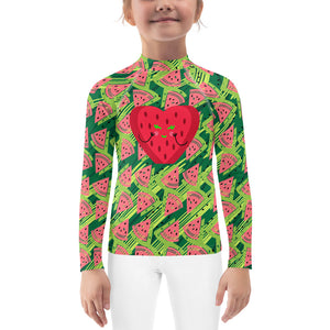 Girl's Rash Guard Hearty Watermelon Love