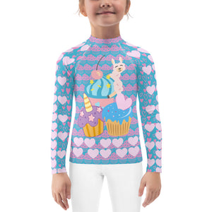 Girl's Rash Guard Cupcake Dreaming