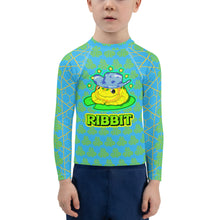 Load image into Gallery viewer, Kids Rash Guard Blue RIBBIT
