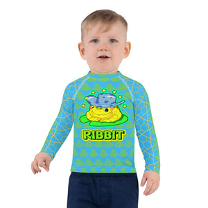 Kids Rash Guard Blue RIBBIT