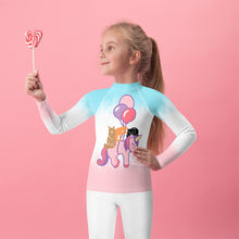 Load image into Gallery viewer, Girl&#39;s Rash Guard Unicorn Friends
