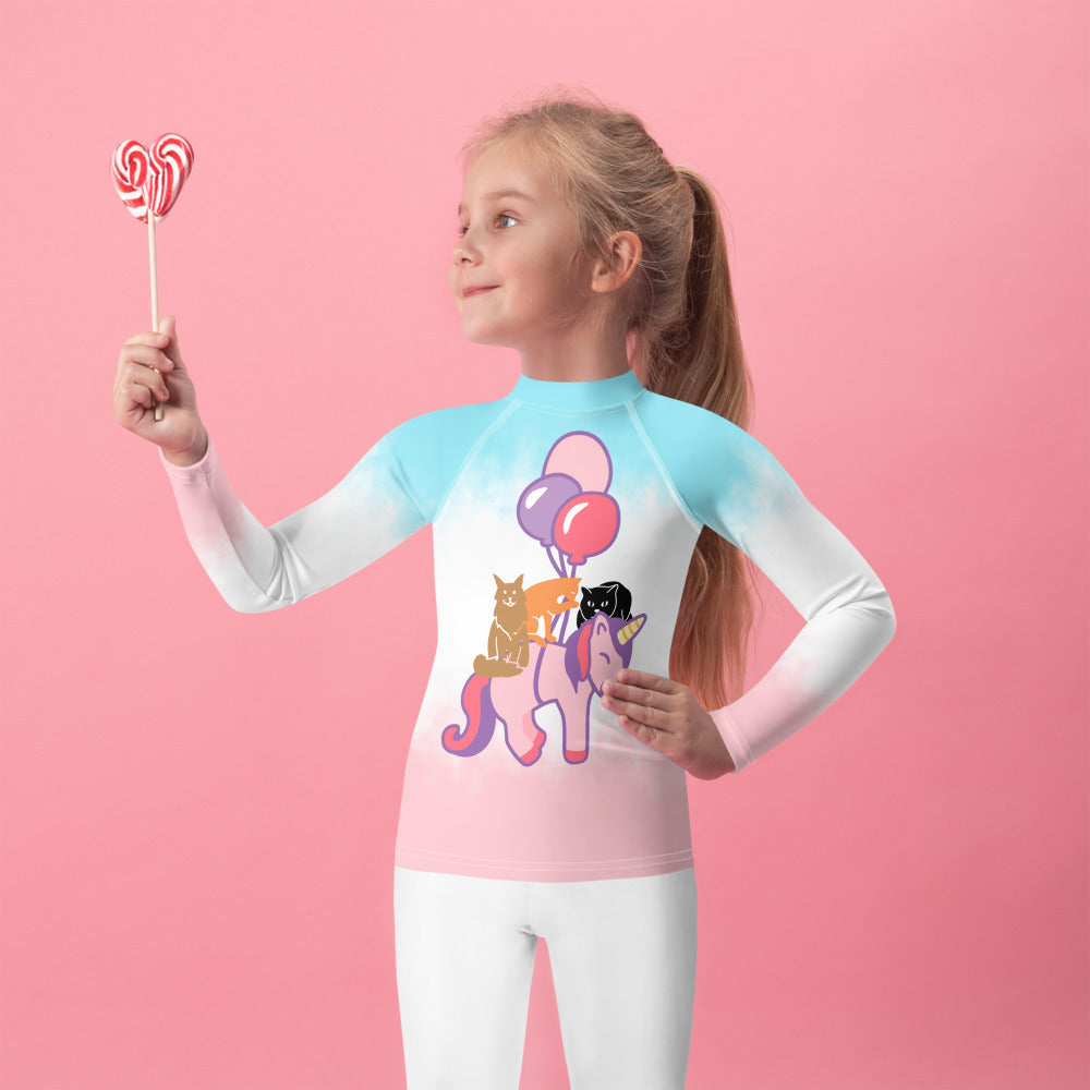 Girl's Rash Guard Unicorn Friends