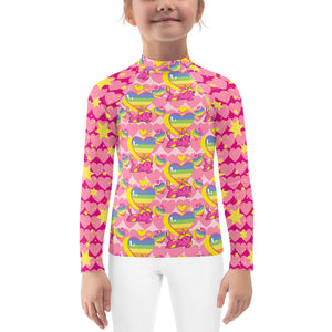 Girl's Rash Guard Lovely Catnicorn Naps