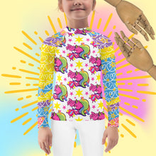 Load image into Gallery viewer, Girl&#39;s Rash Guard Unicorn Puppet Powers
