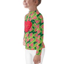 Load image into Gallery viewer, Girl&#39;s Rash Guard Hearty Watermelon Love
