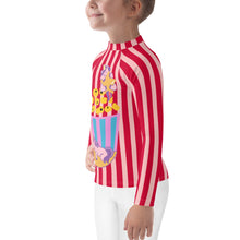 Load image into Gallery viewer, Girl&#39;s Rash Guard Popcorn Night Time
