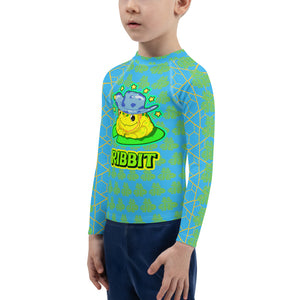 Kids Rash Guard Blue RIBBIT