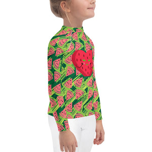 Girl's Rash Guard Hearty Watermelon Love