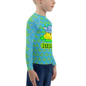 Kids Rash Guard Blue RIBBIT