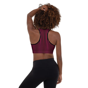 Scarlet Stripe Padded Sports Bra