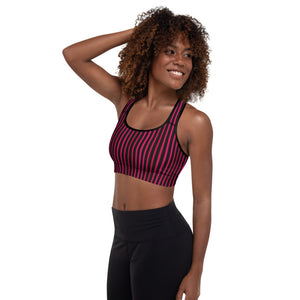 Scarlet Stripe Padded Sports Bra