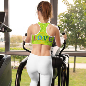 Love Peace Padded Sports Bra