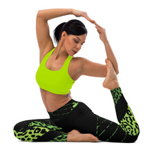 Load image into Gallery viewer, Yoga Leggings Night Lime Leopard
