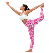 Load image into Gallery viewer, Yoga Leggings Pink Blush Leopard
