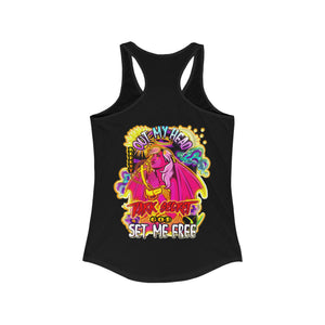 Women's Racerback Tank OUT MY HEAD