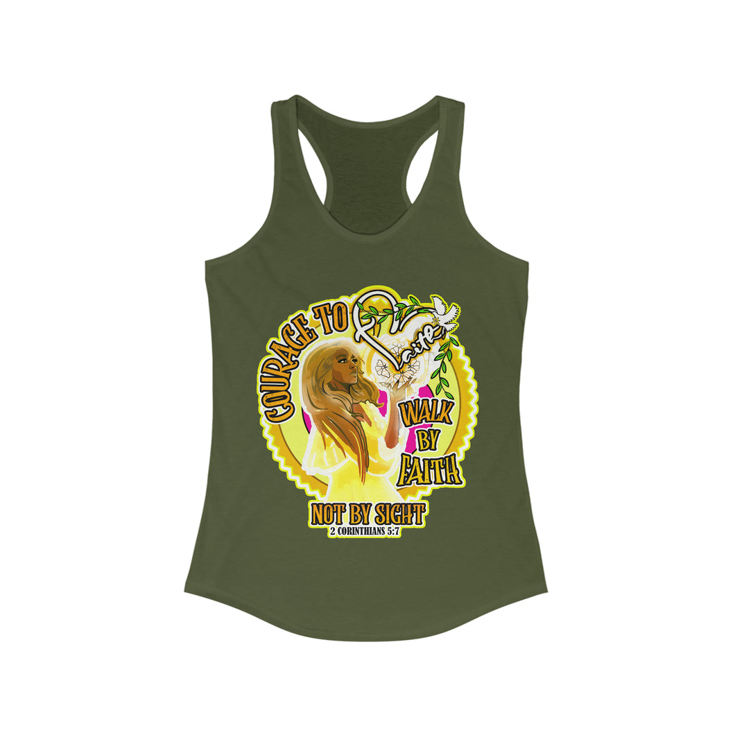 Women's Racerback Tank WALK BY FAITH 2 CORINTHIANS 5:7