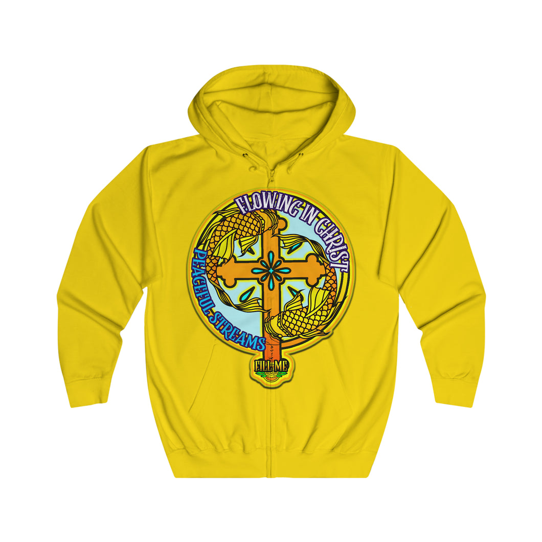 Unisex Full Zip Hoodie FLOWING IN CHRIST