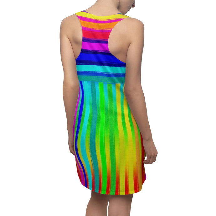 Rainbow stripeRacerback Dress - Sacred Kandy